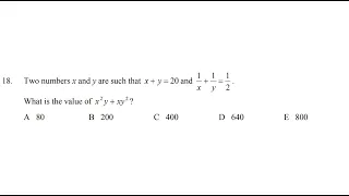 Senior Maths Challenge 2011 Question 18 | UKMT SMC | Rising Star Math YouTubers Challenge