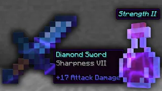 Sharpness 7 + Strength 2 in Hypixel UHC...
