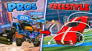 Des JOUEURS PROS ESSAYENT de FAIRE DES MOVES de FREESTYLERS ! (ROCKET LEAGUE)