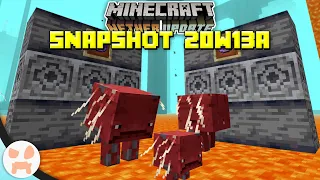 Striders and Lodestones! NEW MOB! | Minecraft 1.16 Nether Update Snapshot 20w13a