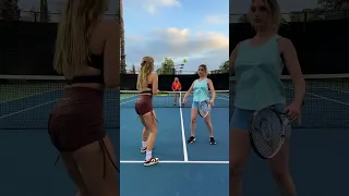 BFF Trick Shot 👯‍♀️🎾 @HannahStocking #hannahstocking #lelepons @LelePons #comedy #shorts #lol