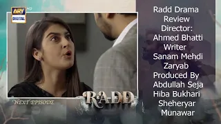 Radd Episode 11 Promo|Radd Ep 12 Review by Reporter point|Hiba Bukhari|Sheheryar|Arsalan| ARYDigital