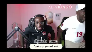 Alphonso Davies reacting to Canada's goals against the USA (30/01/2022)