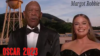 Margot Robbie and morgan freeman at The Oscar 2023