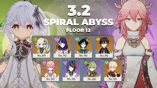🔵 Spiral Abyss 3.2 - Archons Team and Yae Miko Aggravate  -  (Floor 12 Full Clear | 9 ★)