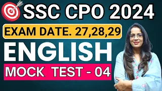 SSC CPO 2024 English Mock Test - 4 || English || English With Rani ma'am