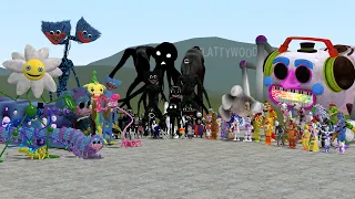 ALL POPPY PLAYTIME CHAPTER 3 vs ALL FNAF 1-9 SECURITY BREACH vs ALL CARTOON CATS In Garry's Mod!