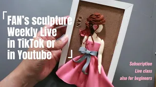 how to make picture with air clay  in Live class for beginners #airclay #sculpture #gift  #craft