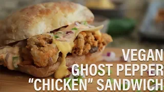 Vegan Ghost Pepper "Chicken" Sandwich (veganized Wendy's Jalapeño Fresco Spicy Chicken)