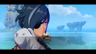 Kaeya and Diluc ditched by Razor and Albedo (Genshin Impact Midsummer Island cutscene) [JP]