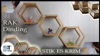 Cara membuat Rak Dinding dari Stik es krim / Make a shelf out of ice cream sticks