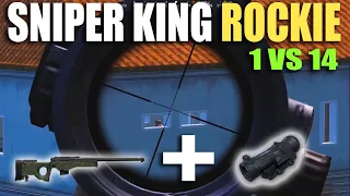 Sniper King Rockie | 1 vs 14 | AWM + 6x | SRB | Arun Gaming