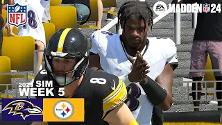 Madden 24 Baltimore Ravens vs Pittsburgh Steelers Week 5 Full Simulation 2023 PS5 4K Game Play