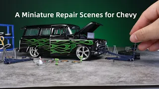 Unboxing a 1:24 Jada 1957 Chevy Suburban Diecast Truck and Made a Miniature Repair Scenes