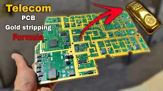 Telecom PCB gold recovery | DIY easy gold stripping formula