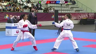 YORGELIS SALAZAR (VEN) Vs SERAP OZCELIK ARAPOGLU (TUR) Female Kumite -50kg Matosinhos 2022 Finals