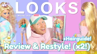 Barbie LOOKS (2023) Model 16 🌸 Review & 2 Restyles!  (+Hair Tutorial and 2 Lookbooks)
