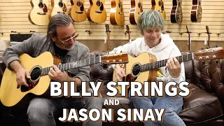 Billy Strings & Jason Sinay playing 2 Don Musser Custom Guitars at Norman's Rare Guitars