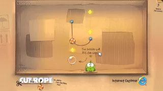 Cut The Rope IE Online Level 1 - Cardboard Box - Full 3 Stars Guide