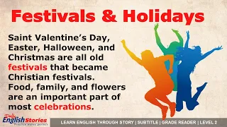 Festivals and Holidays | Learn English through story level 2 | Subtitles