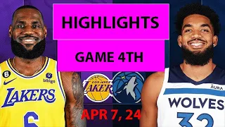 Los Angeles Lakers Vs Minnesota Timberwolve 4TH Qtr APR 7,2024| NBA Season