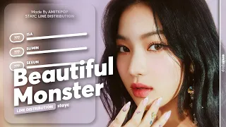 [CORRECTED 100%]  STAYC — BEAUTIFUL MONSTER | Line Distribution + Subs in captions