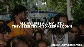 Lil Durk ft J. Cole - All My Life ( Lyrics Video )