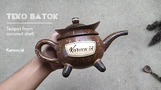 Cara membuat teko antik dari batok kelapa | how to make a teapot from coconut shell - karucu.id