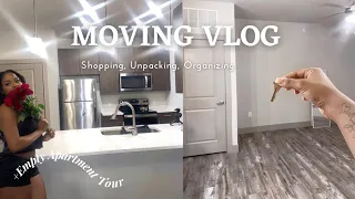 MOVING VLOG|  Moving into my first apartment! - Shopping, Unpacking, Organizing + More