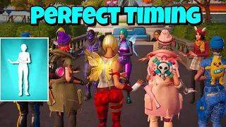 Fortnite Perfect Timing - Social Climber Emote 😍 (It Goes Like Nanana 💃)