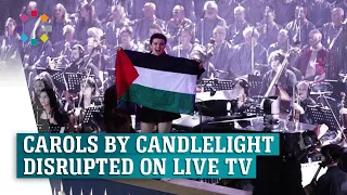 Pro-Palestine protesters disrupt Carols by Candlelight