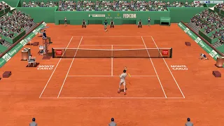 FULL ACE TENNIS SIMULATOR (FAT) - Practice set vs rotcar - great point