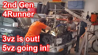 93 4Runner 5vz swap - Pulling the engine!