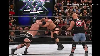 GOLDBERG VS LESNAR VS with stone cold steve austin referee