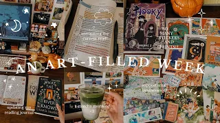 an art-filled vlog🎨✨ book annotating, reading journal,  unboxing stickers, art prints, and books🍵