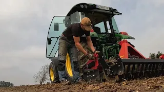 Harrowing & Seeding a Field After Corn