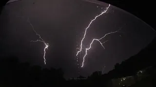 Stunning Upward Lightning from Nashville TV Towers -- Slow Motion Lightning 5/27/24