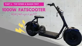 1000w Fatscooter Top speed and range test