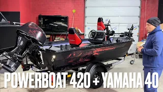 Лодка Powerboat 420 + Yamaha 40. Обзор комплектации, тестдрайв на воде. Ротатор Smart Vision Pro