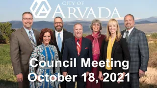 Arvada City Council Meeting - October 18, 2021