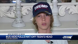 Trump hat pulled off boy's head