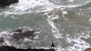 winter surf in newquay cornwall uk