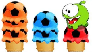 O SORVETE DE BOLA DE FUTEBOL COLORIDO COM OS OM NOM - Aprenda Português com Om Nom