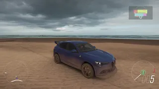 Alfa Romeo Stelvio Beach Top Speed Test - Forza Horizon 4 | Thrustmaster T150