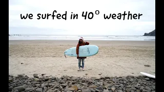 winter surfing in oregon