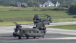 Trio of US Army MH-47G Chinooks - Taxi & Take Off