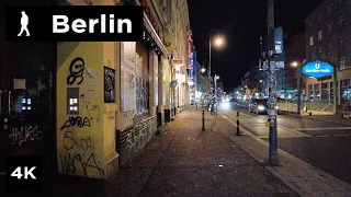 Berlin Night walk from Flughafenstraße to Karl-Marx-Straße | Outside Walker | 4k