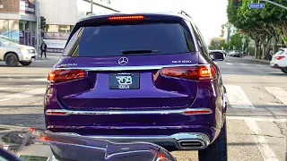 Tyga's Purple Maybach GLS600 Mercedes Wrapped.