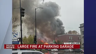 Fire crews battle 2-alarm blaze at Near West Side parking garage