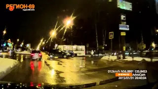 ДТП. Тверь, Паши Савельевой улица (31.01.2015 (20:40))